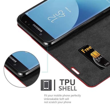 Samsung Galaxy J7 2018 lommebokdeksel case (rød)