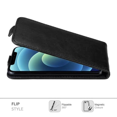 iPhone 12 / 12 PRO deksel flip cover (svart)