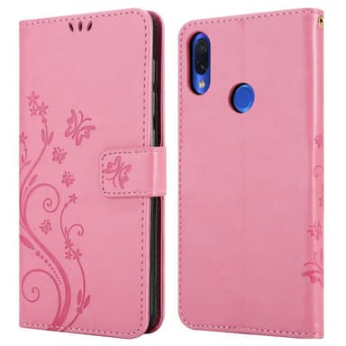 Xiaomi RedMi NOTE 7 lommebokdeksel Blomster (rosa)