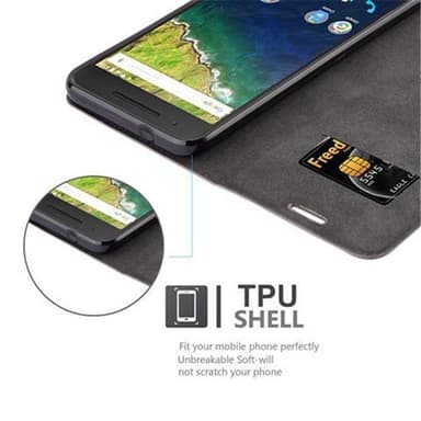 Huawei Google NEXUS 6P lommebokdeksel case (brun)