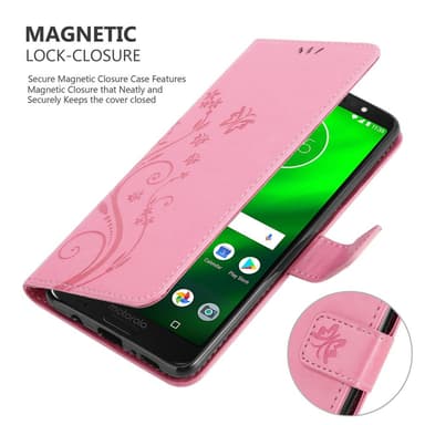 Motorola MOTO G6 PLUS lommebokdeksel Blomster (rosa)