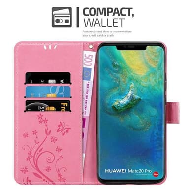 Huawei MATE 20 PRO lommebokdeksel Blomster (rosa)