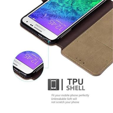 Samsung Galaxy ALPHA lommebokdeksel etui (brun)