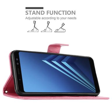 Samsung Galaxy A8 2018 lommebokdeksel Blomster (rosa)