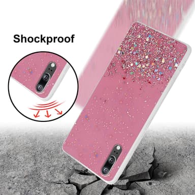 Huawei P20 Silikondeksel Glitter (rosa)