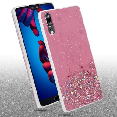 Huawei P20 Silikondeksel Glitter (rosa)