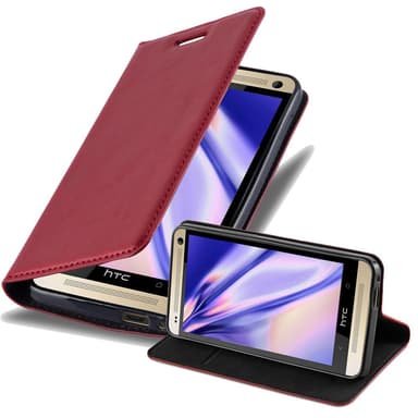 HTC ONE M7 lommebokdeksel case (rød)