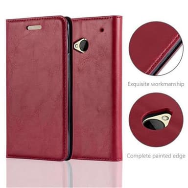 HTC ONE M7 lommebokdeksel case (rød)
