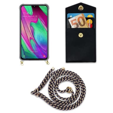 Samsung Galaxy A40 Deksel med Halskjede (blå)
