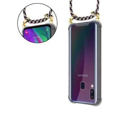 Samsung Galaxy A40 Deksel med Halskjede (blå)