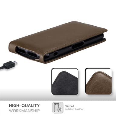 Sony Xperia Z1 COMPACT deksel flip cover (brun)