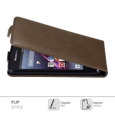 Sony Xperia Z1 COMPACT deksel flip cover (brun)