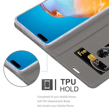 Huawei P40 PRO / P40 PRO+ lommebokdeksel etui (grå)