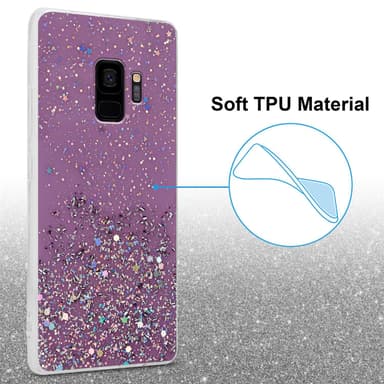 Samsung Galaxy S9 Silikondeksel Glitter (lilla)