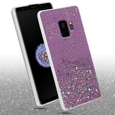 Samsung Galaxy S9 Silikondeksel Glitter (lilla)