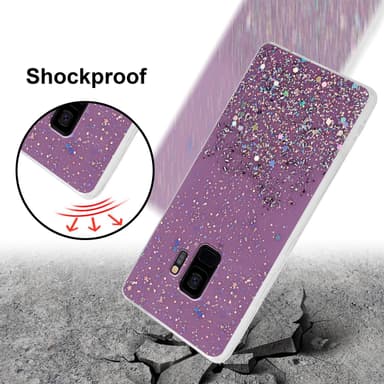 Samsung Galaxy S9 Silikondeksel Glitter (lilla)
