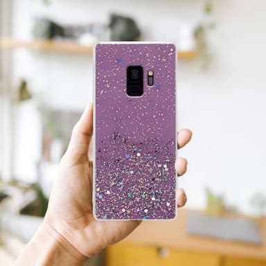 Samsung Galaxy S9 Silikondeksel Glitter (lilla)