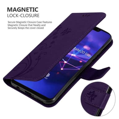 Huawei MATE 20 LITE lommebokdeksel Blomster (lilla)