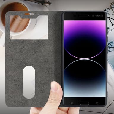 Nokia 6,1 lommebokdeksel cover (svart)