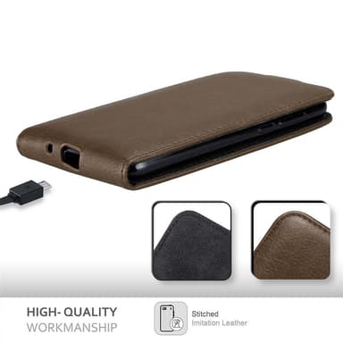Honor 7S / Huawei Y5 2018 deksel flip cover (brun)