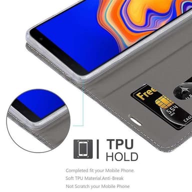 Samsung Galaxy J6 PLUS lommebokdeksel etui (grå)