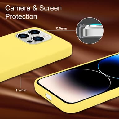 iPhone 14 PRO MAX silikondeksel case (gul)