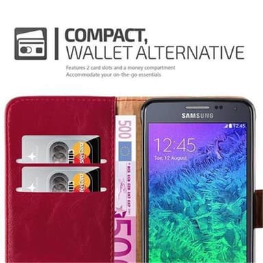 Samsung Galaxy ALPHA lommebokdeksel etui (rød)