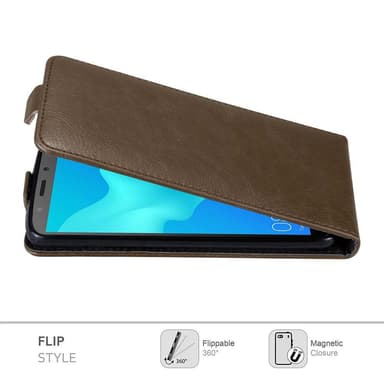 Honor 7S / Huawei Y5 2018 deksel flip cover (brun)
