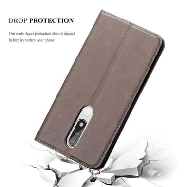 Nokia 5.1 PLUS / X5 lommebokdeksel case (brun)
