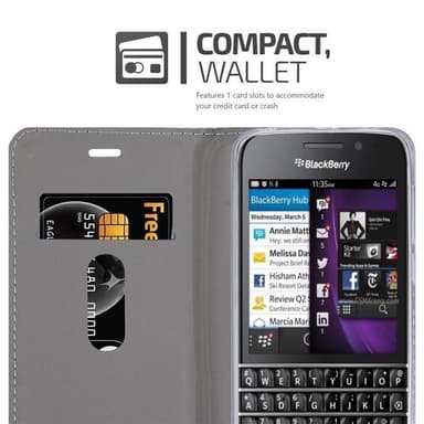 Blackberry Q10 lommebokdeksel etui (grå)