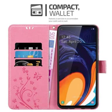 Samsung Galaxy A60 / M40 lommebokdeksel Blomster (rosa)