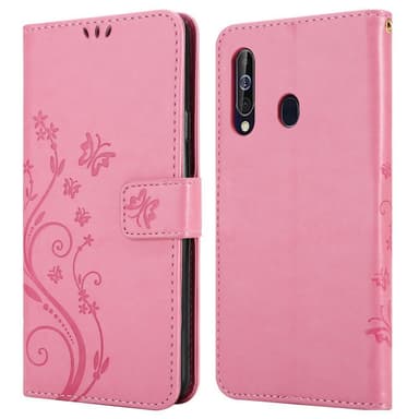 Samsung Galaxy A60 / M40 lommebokdeksel Blomster (rosa)