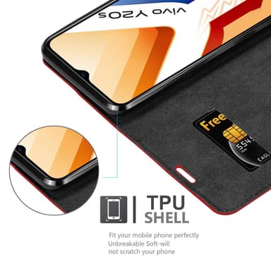 Vivo Y20s lommebokdeksel case (rød)