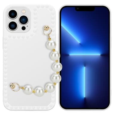 iPhone 13 PRO MAX Deksel med kjede (hvit)