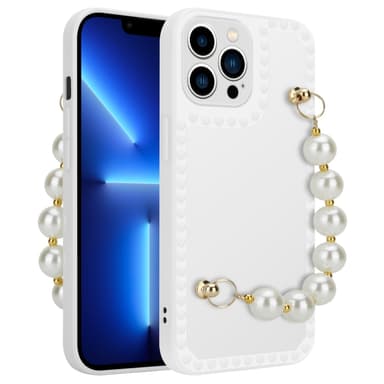 iPhone 13 PRO MAX Deksel med kjede (hvit)