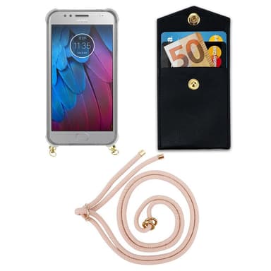 Motorola MOTO G5S PLUS Deksel med Halskjede (rosa)