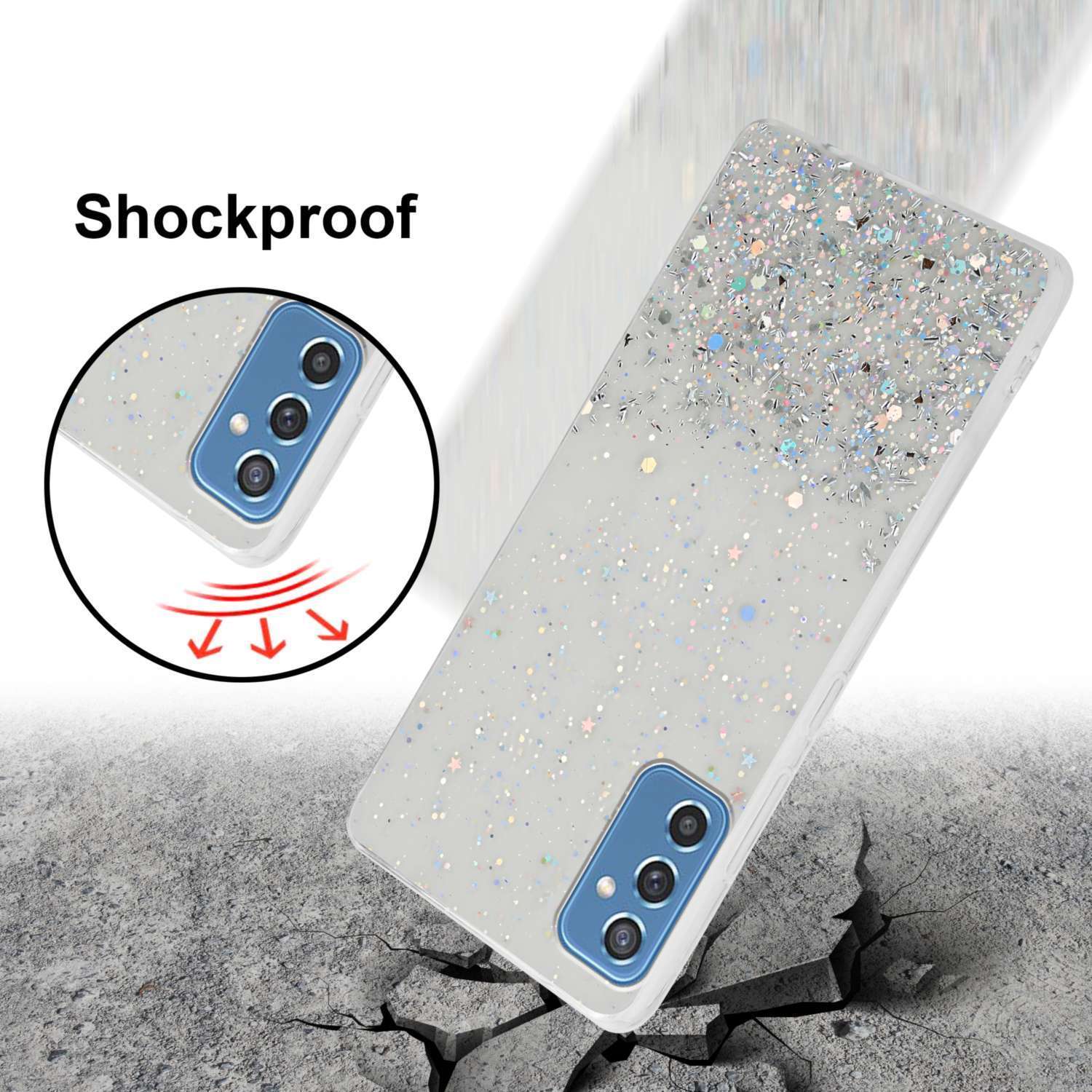 Samsung Galaxy M52 5G Silikondeksel Glitter