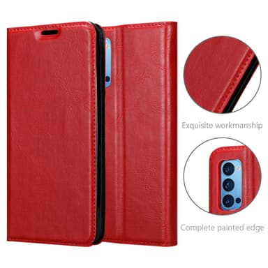 Oppo Reno4 lommebokdeksel case (rød)