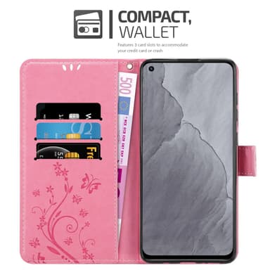 Realme GT Master lommebokdeksel Blomster (rosa)