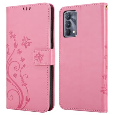 Realme GT Master lommebokdeksel Blomster (rosa)