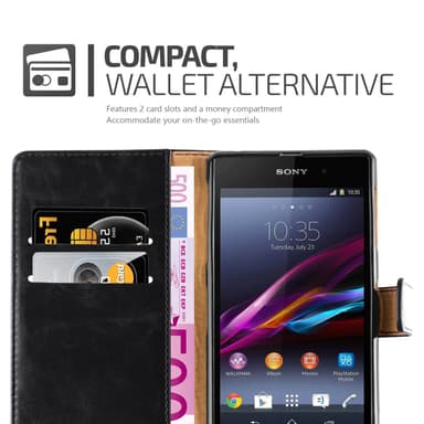 Sony Xperia Z lommebokdeksel etui (svart)