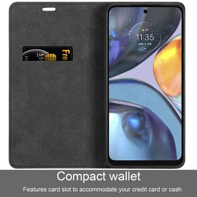 Motorola MOTO G22 lommebokdeksel case (svart)