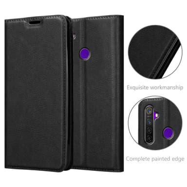 Realme 5 / 5i / 6i / C3 lommebokdeksel case (svart)