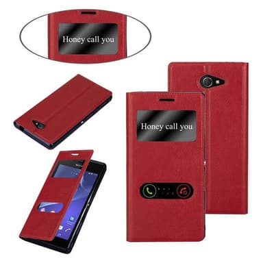 Sony Xperia M2 / M2 AQUA lommebokdeksel cover (rød)