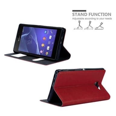Sony Xperia M2 / M2 AQUA lommebokdeksel cover (rød)