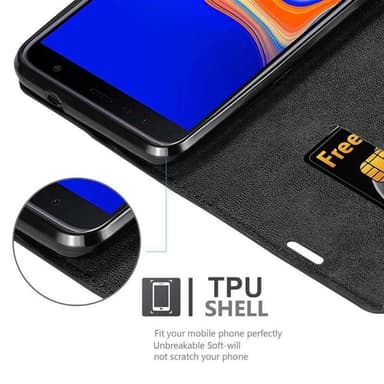 Samsung Galaxy J6 PLUS lommebokdeksel case (svart)
