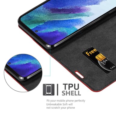 Samsung Galaxy S22 PLUS lommebokdeksel case (rød)