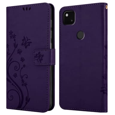 Google PIXEL 4A 5G lommebokdeksel Blomster (Lilla)