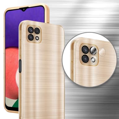 Samsung Galaxy A22 5G Silikondeksel Beskyttelse (gold)