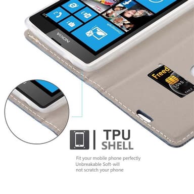 Nokia Lumia 520 / 521 lommebokdeksel etui (blå)